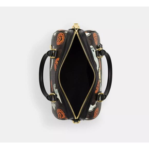 Coach Rowan Satchel Bag In Signature Canvas With Halloween Print NWT Walnut 2025 - Picture 5 of 16